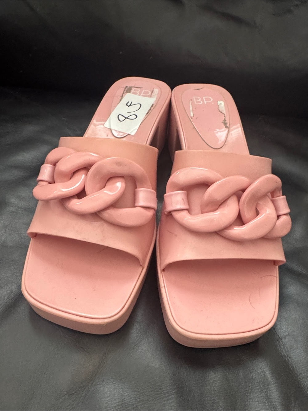 bp Pink Chunky Chain-Link Slide Mules